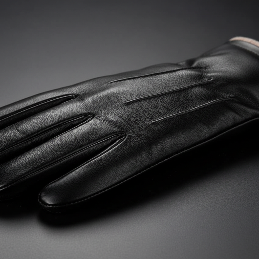 Pair of unisex thermal touchscreen gloves in black, suitable for cold weather
