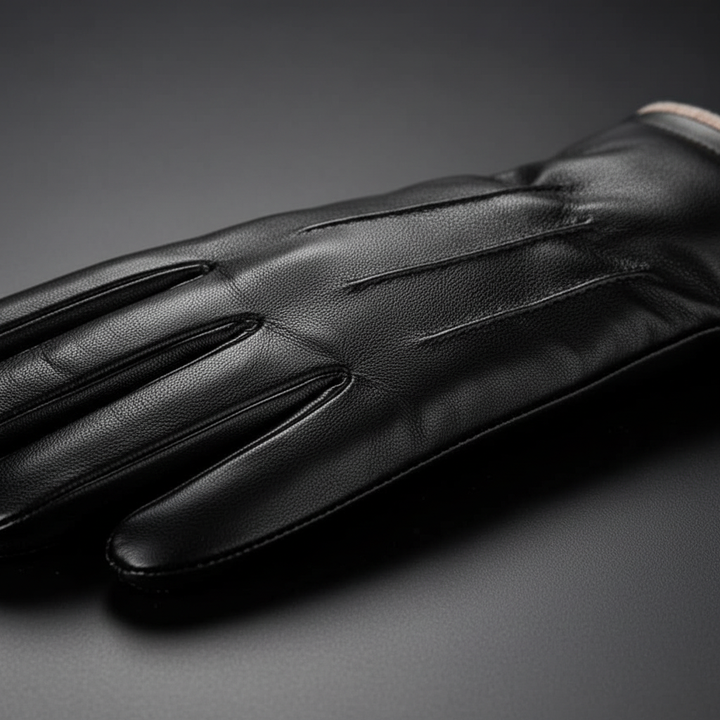 Pair of unisex thermal touchscreen gloves in black, suitable for cold weather