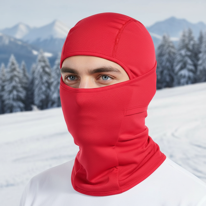 Breathable WindFlex balaclava for skiing, cycling, and winter sports, full head coverage