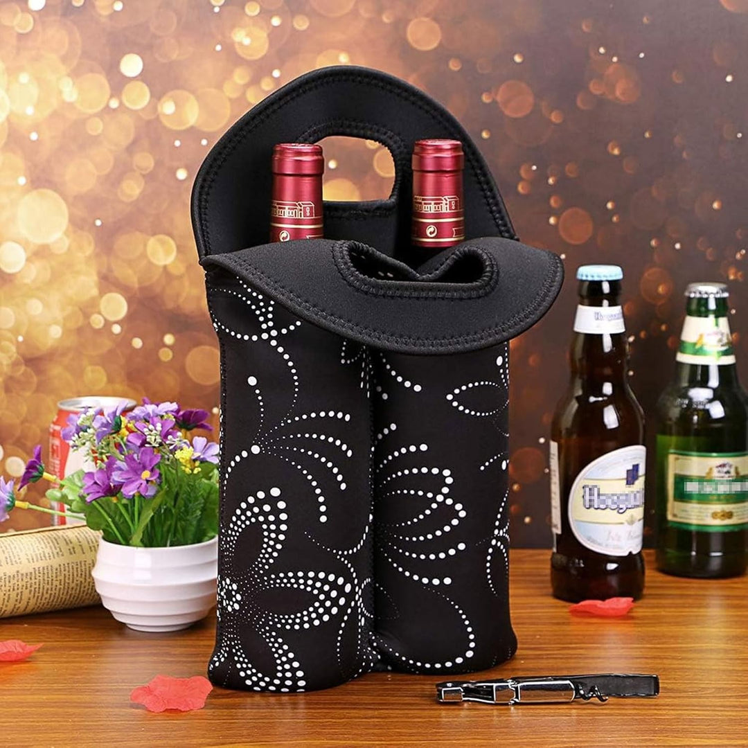 Gift-ready insulated wine tote, perfect for carrying and chilling two bottles of wine