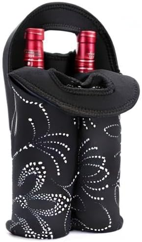 Everyday neoprene wine bottle carrier, keeping two bottles insulated and safe