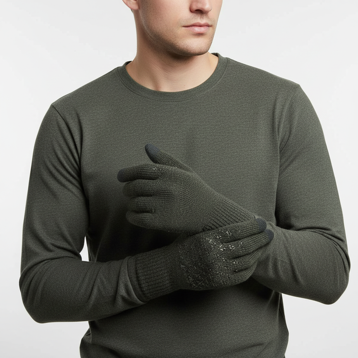 Folded warm knitted gloves for men and women, essential winter gear