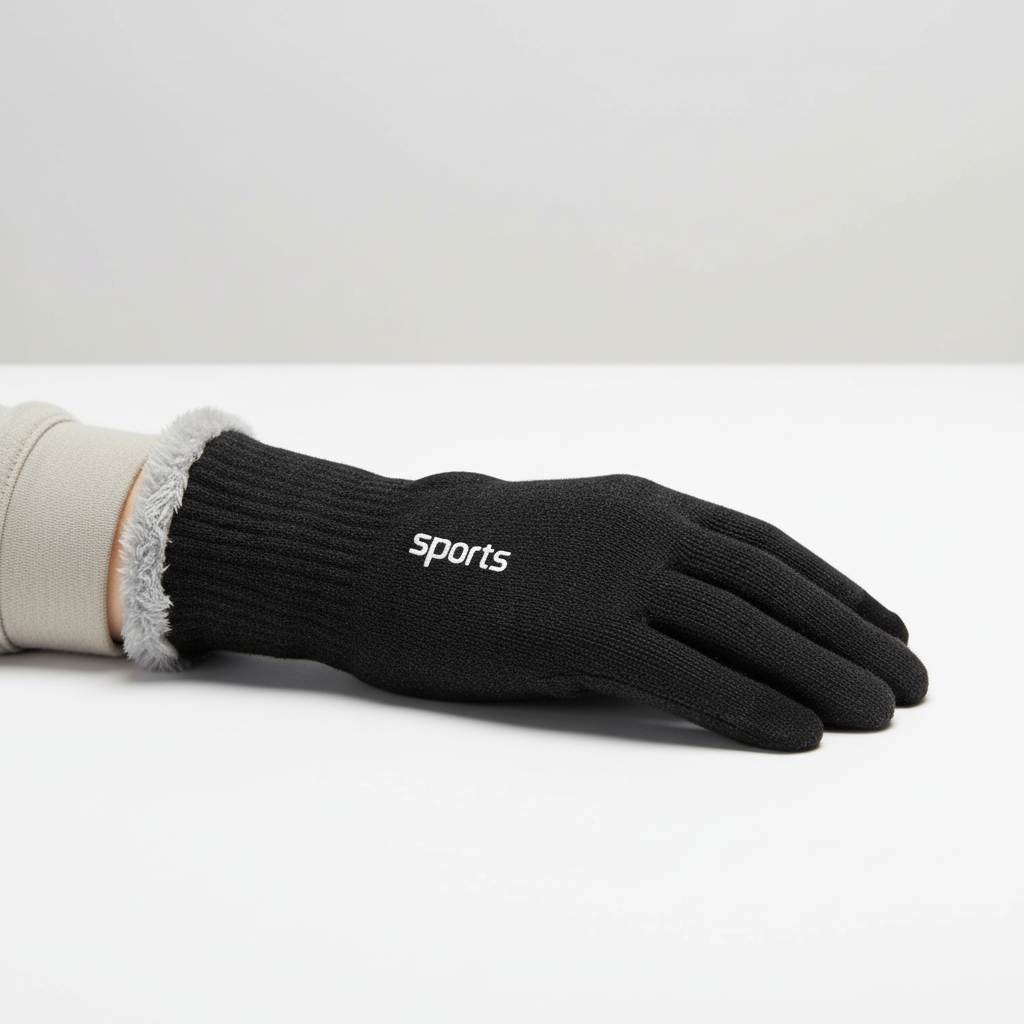FleeceTouch unisex gloves in black, offering warmth and touchscreen compatibility for daily use in cold.