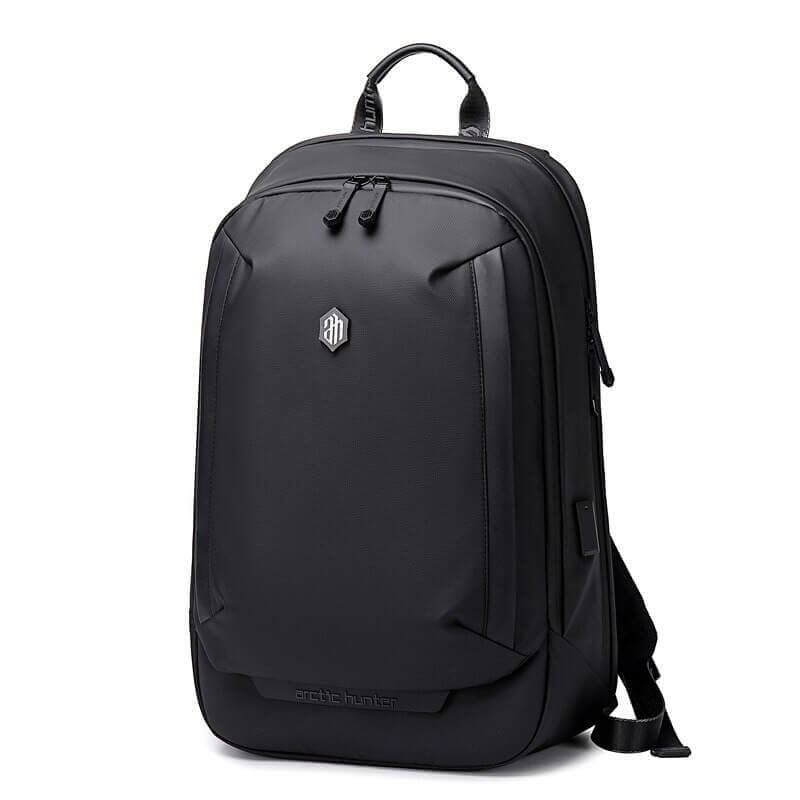 Lightweight nylon water-resistant backpack with multiple compartments, ideal for commuters
