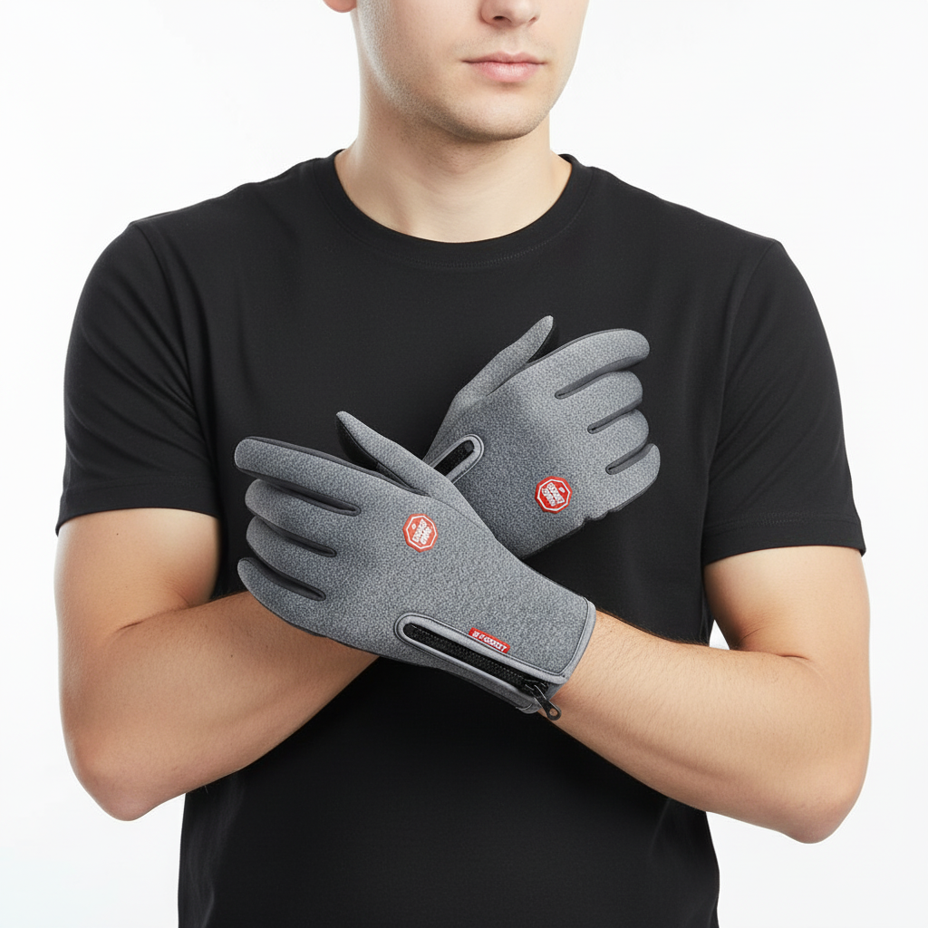 Interior view of thermal lining in unisex waterproof gloves, ensuring warmth for cold weather