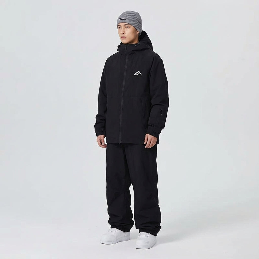 Unisex ski pants in black, part of a winter set, perfect for snow and cold weather