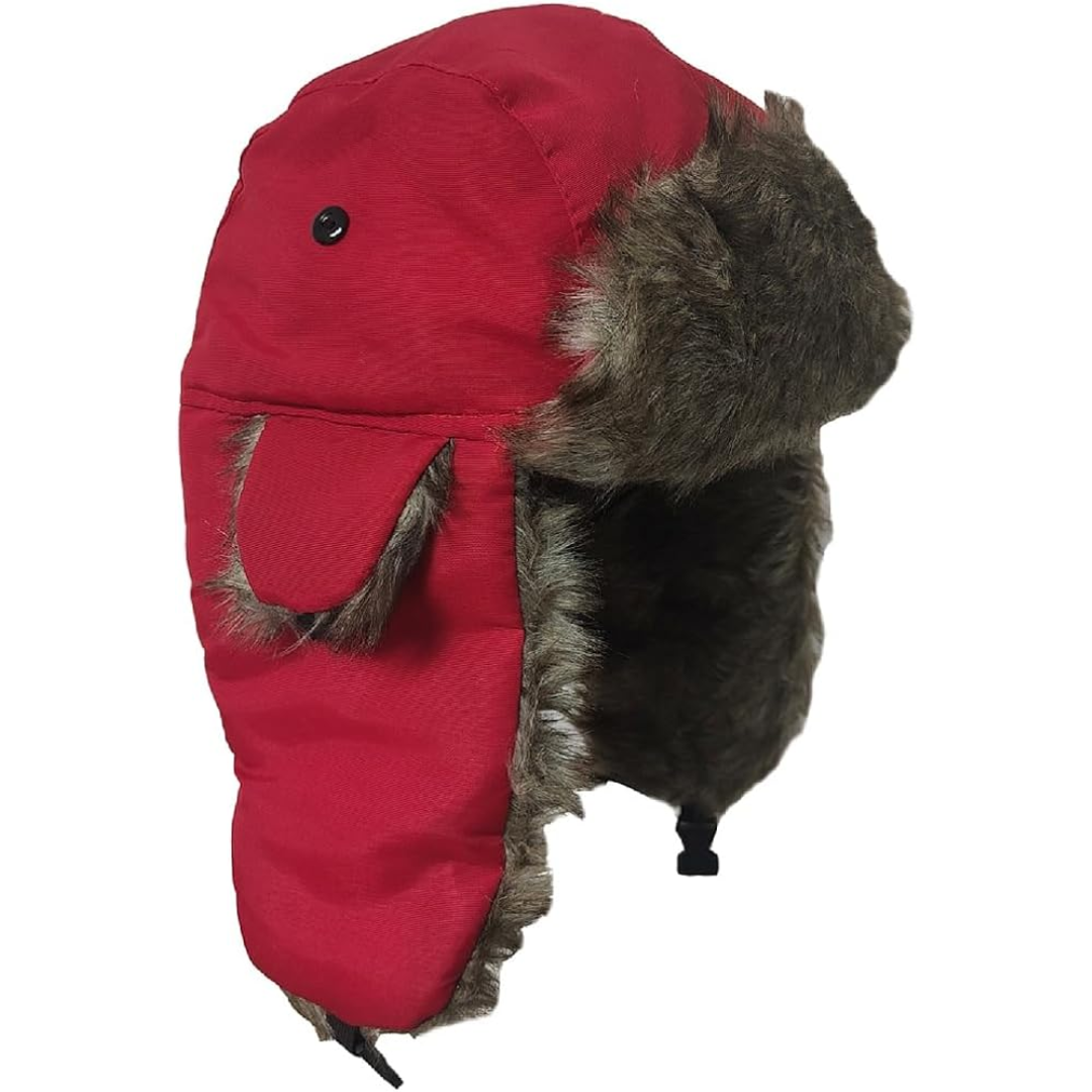 Unisex classic brown trapper winter hat, windproof and warm for extreme cold