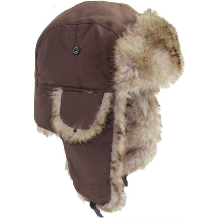Unisex trapper hat in black, windproof and warm, ideal for winter outdoor activities