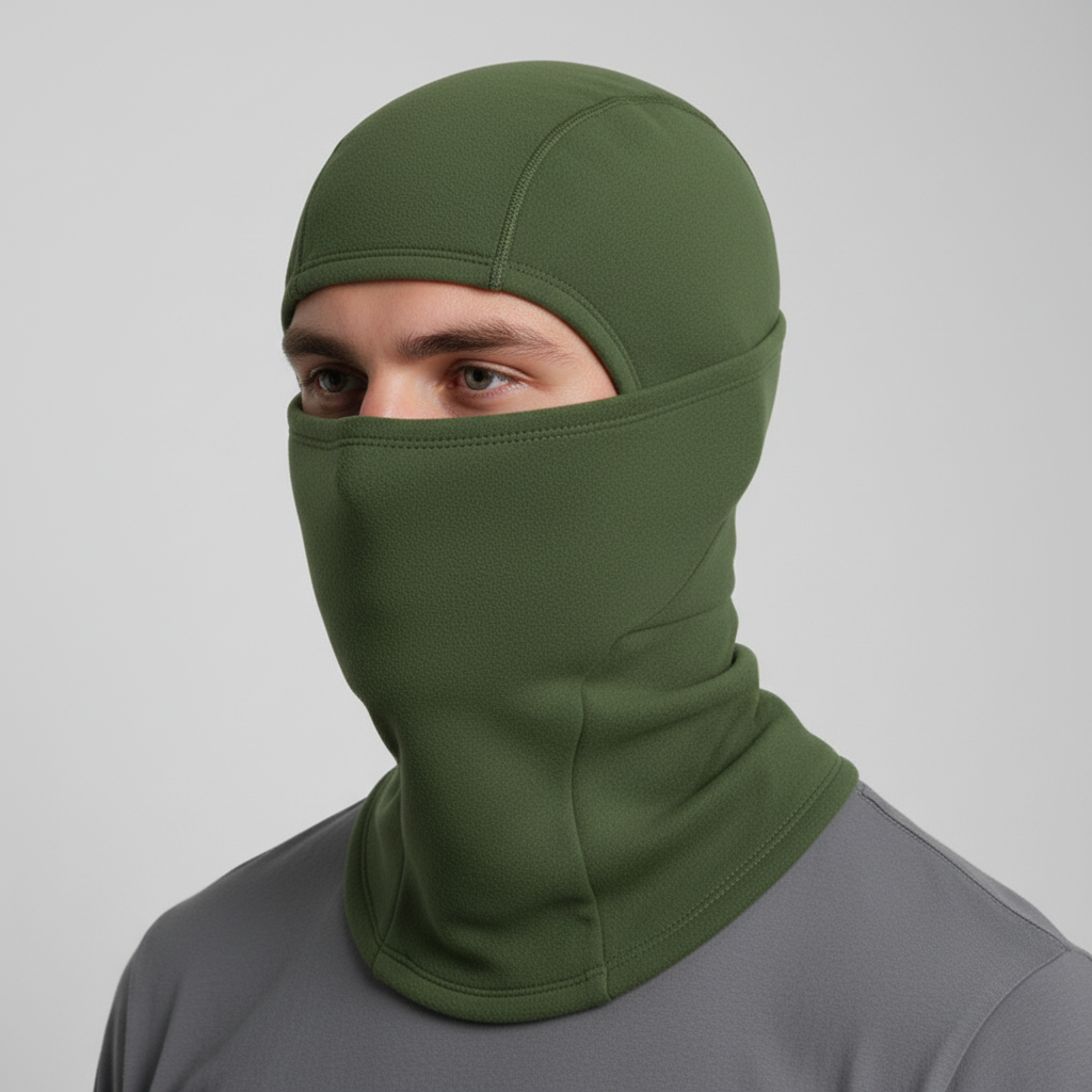Detail of BlizzardShield gaiter fabric, showing windproof and breathable fleece material