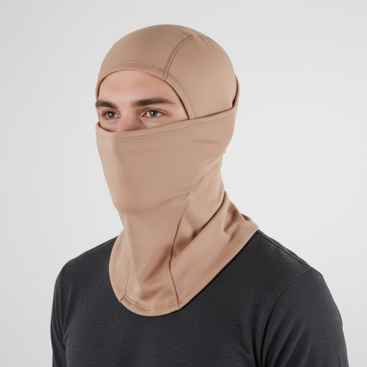 Unisex BlizzardShield neck warmer, stretched to show elasticity and comfortable fit for outdoor activities