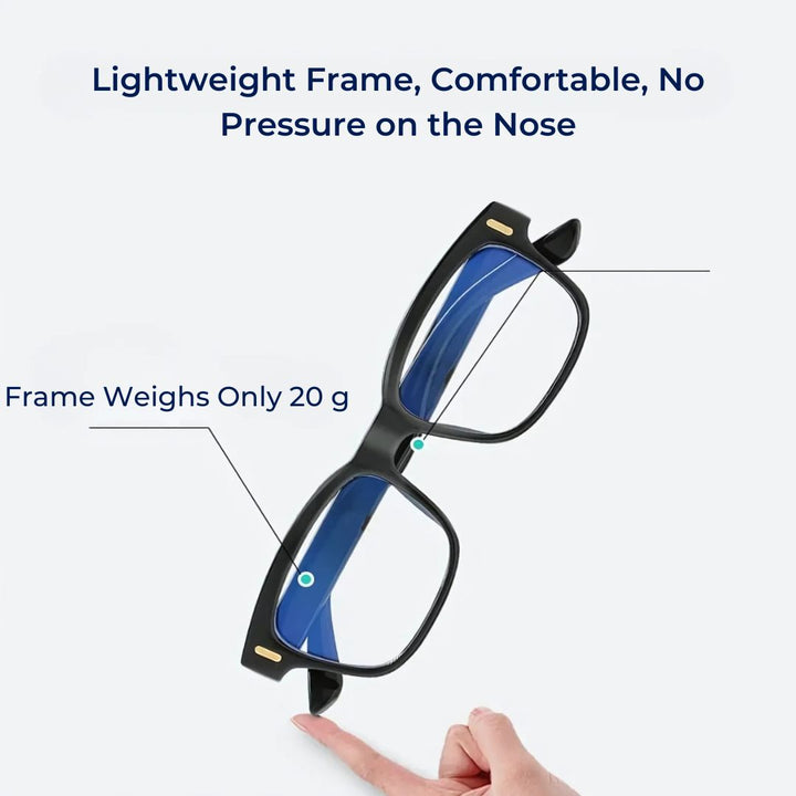 Stylish blue light glasses for eye strain relief. Protects eyes from digital devices.