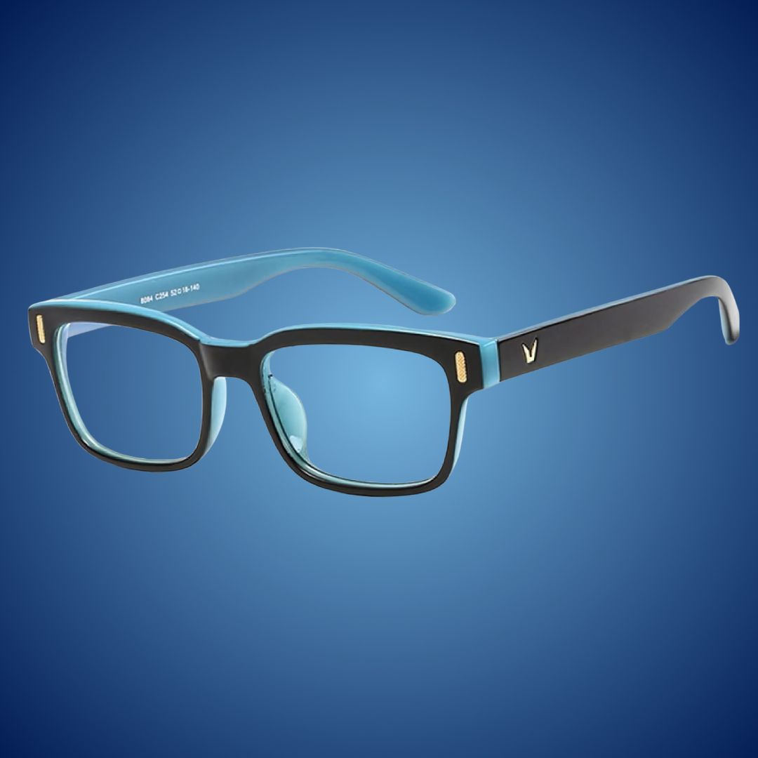 Anti-glare blue light blocking glasses. Unisex design for digital eye protection.