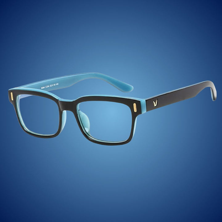 Anti-glare blue light blocking glasses. Unisex design for digital eye protection.