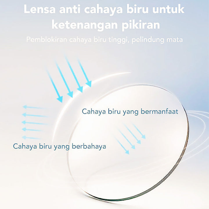 Modern half-rim blue light glasses with a stylish metal frame, perfect for daily screen use and comfort.