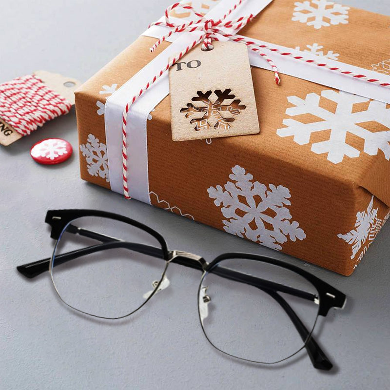 Reduce digital eye strain with these anti-fatigue half-rim blue light blocking computer glasses.