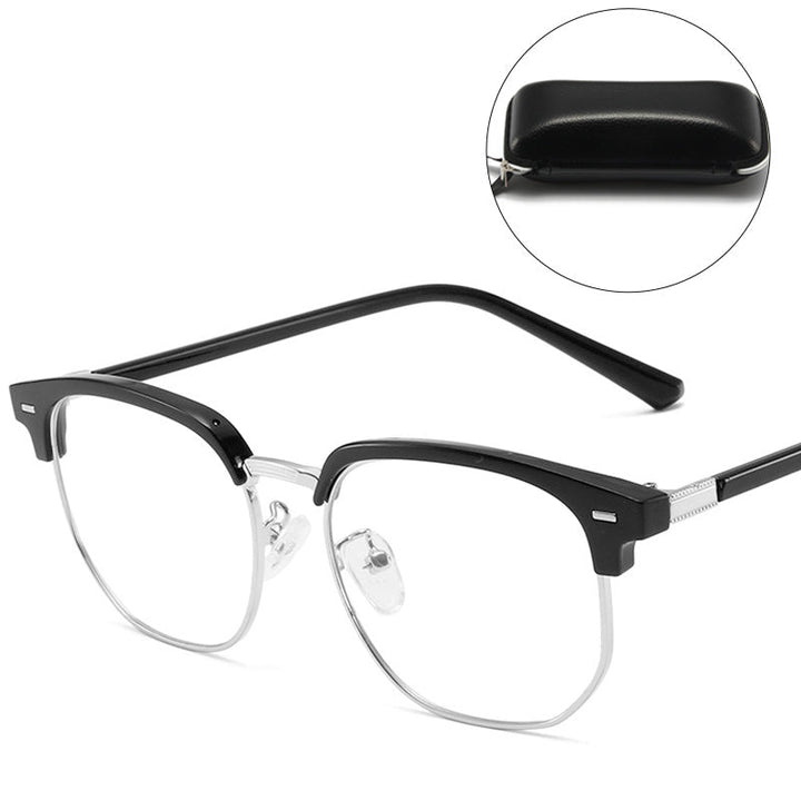 Essential anti-fatigue half-rim blue light glasses for work, study, gaming & everyday screen time.