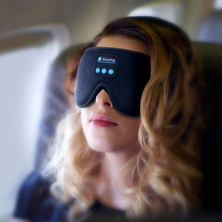 Unisex Bluetooth music sleep mask for deep relaxation. Wireless audio eye mask for comfortable sleep.
