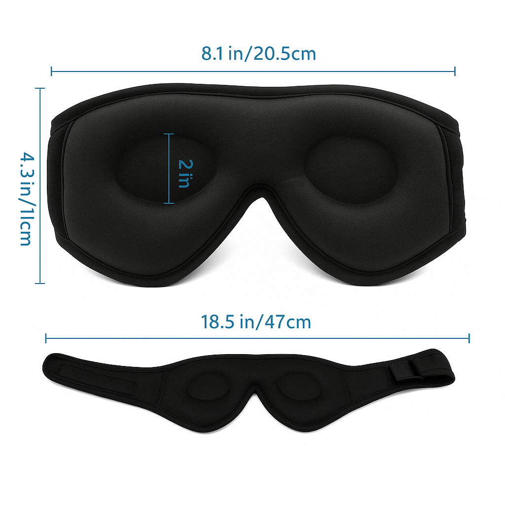Unisex wireless Bluetooth sleep mask for music, relaxation & deep sleep. Comfortable travel essential eye mask.
