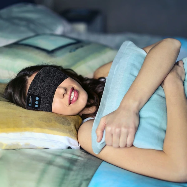 Unisex Bluetooth sleep mask for ultimate comfort & enhanced rest. Soft, washable audio eye mask.