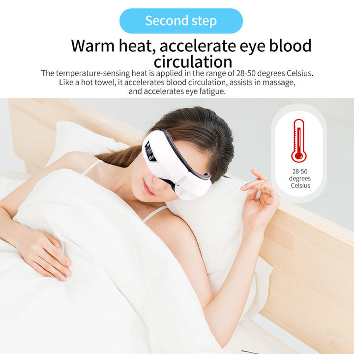 Packaging of the Unisex Bluetooth Warm Compression Eye Massager, premium quality device