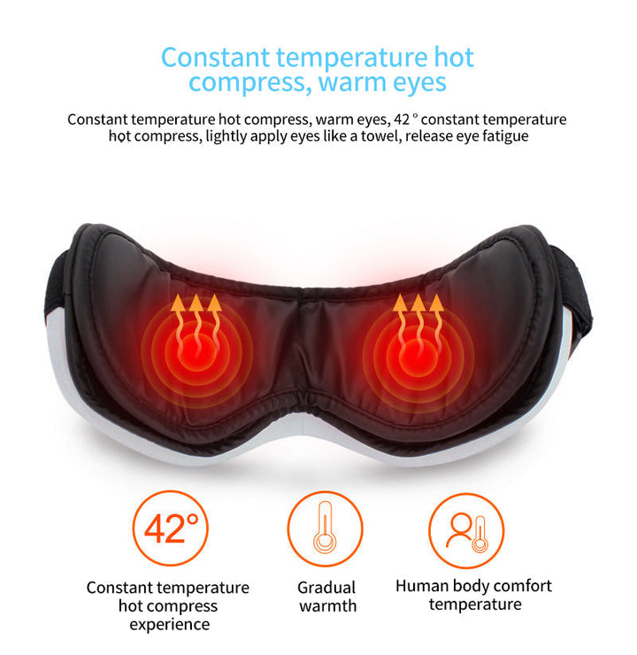 Therapeutic eye massager for dry eyes, headaches, and migraines, with Bluetooth music