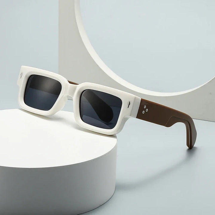 Fashionable chunky frame sunglasses for men and women, offering bold statement eyewear.