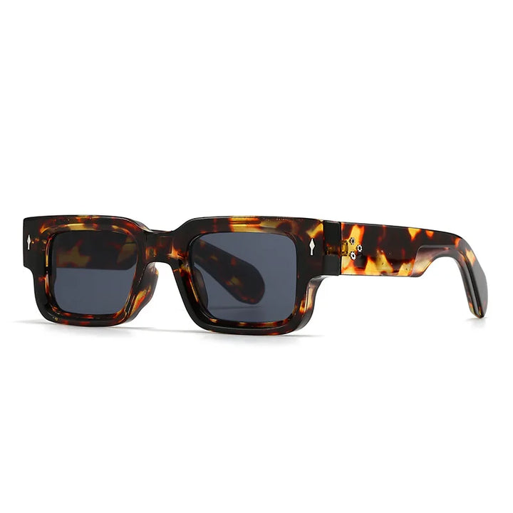 Black chunky frame sunglasses, providing full UV protection and a sleek, contemporary style.