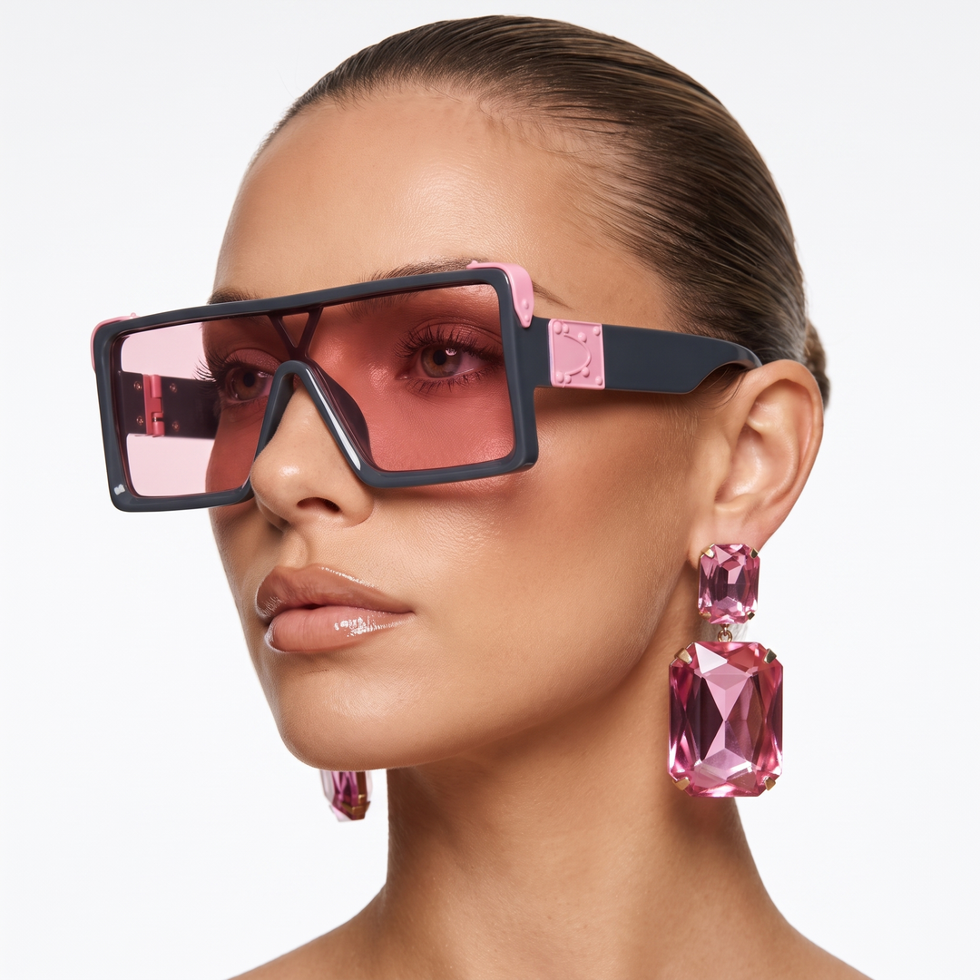 Lightweight bold frame UV protection sunglasses, ideal unisex eyewear for travel, driving, & outdoor adventures.