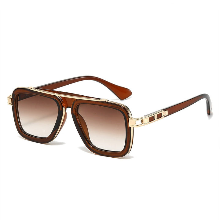 Driving glasses: Unisex Bold Monarc sunglasses, squared frames, reflective lenses, UV protection for clear vision.