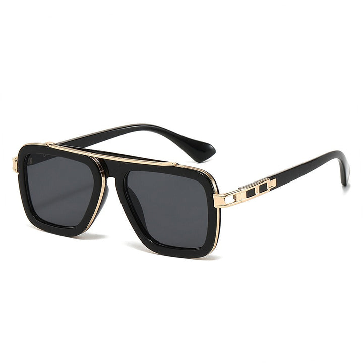 Summer accessories: Unisex Bold Monarc sunglasses, squared reflective lenses, metal accents & full UV protection.
