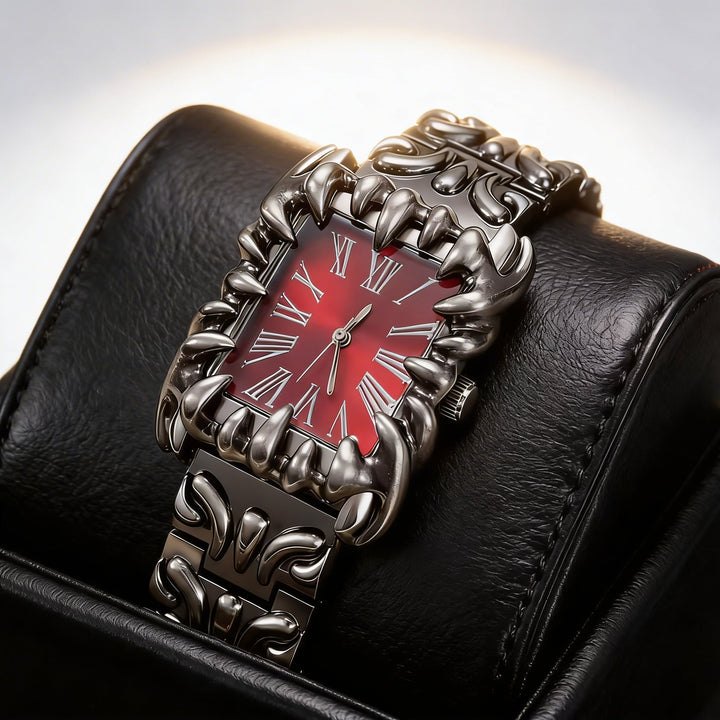 Modern unisex quartz wristwatch, a statement accessory with irregular Roman numerals, perfect for any outfit.