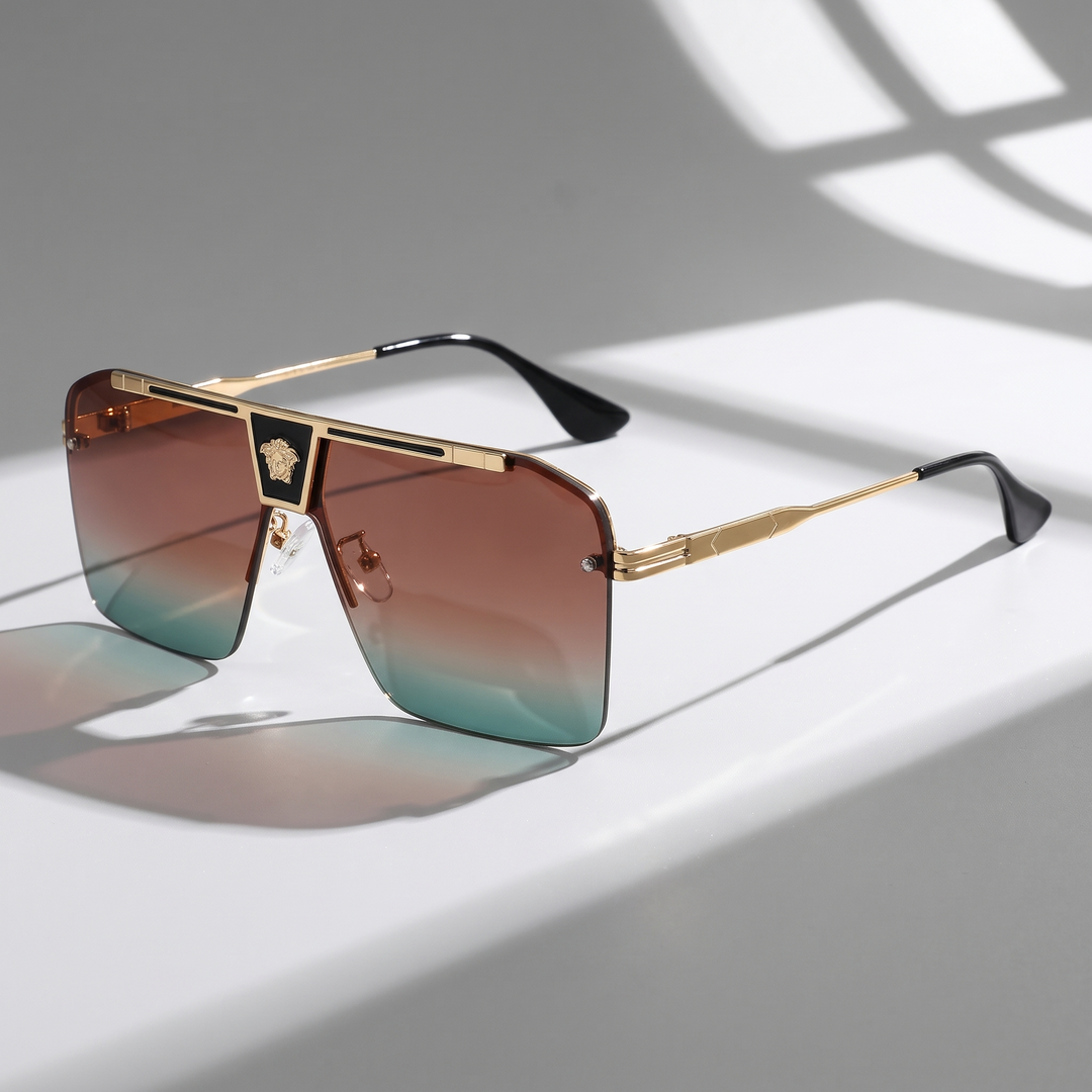 Premium unisex rectangular sunglasses with bold design, superior UV protection & anti-scratch lenses.