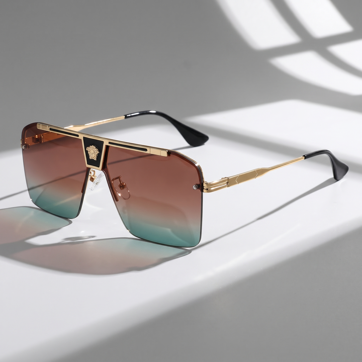 Premium unisex rectangular sunglasses with bold design, superior UV protection & anti-scratch lenses.
