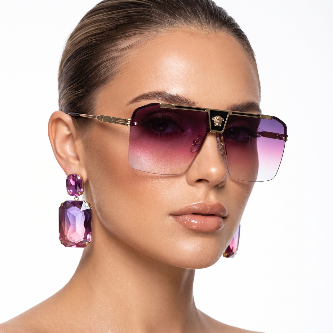 Stylish bold rectangular unisex sunglasses with anti-scratch UV protection.