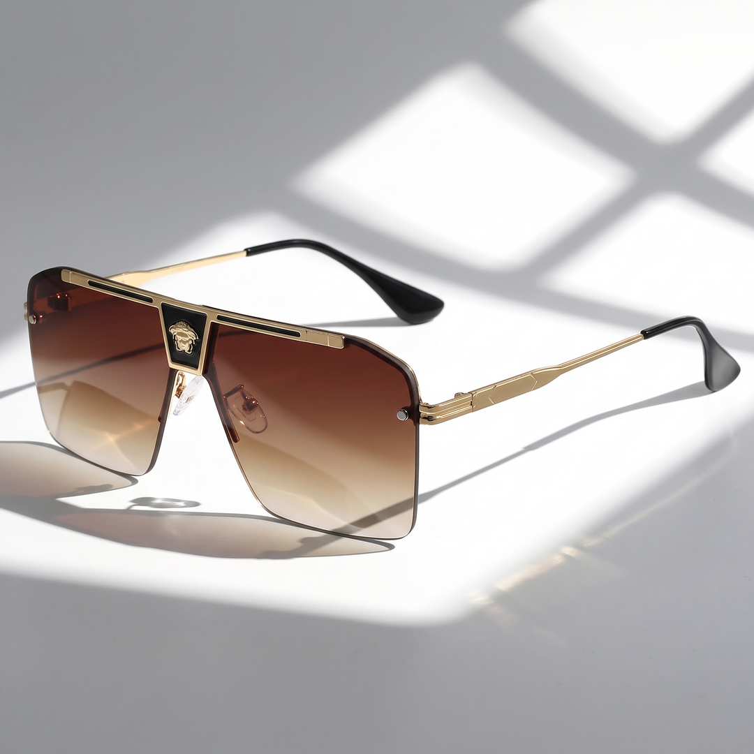 Wear bold rectangular UV protection sunglasses; stylish & anti-scratch unisex eyewear.