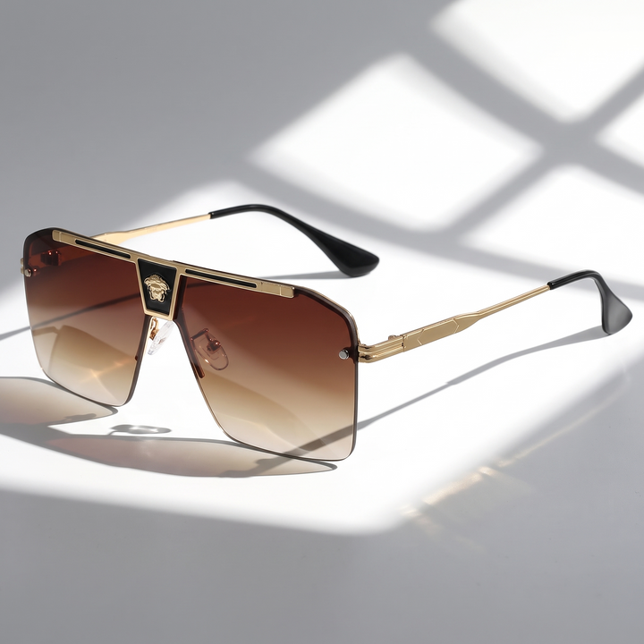 Wear bold rectangular UV protection sunglasses; stylish & anti-scratch unisex eyewear.