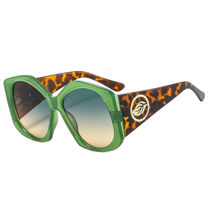 Unisex bold rhombus sunglasses, side view. Contemporary fashion eyewear with unique geometric design.