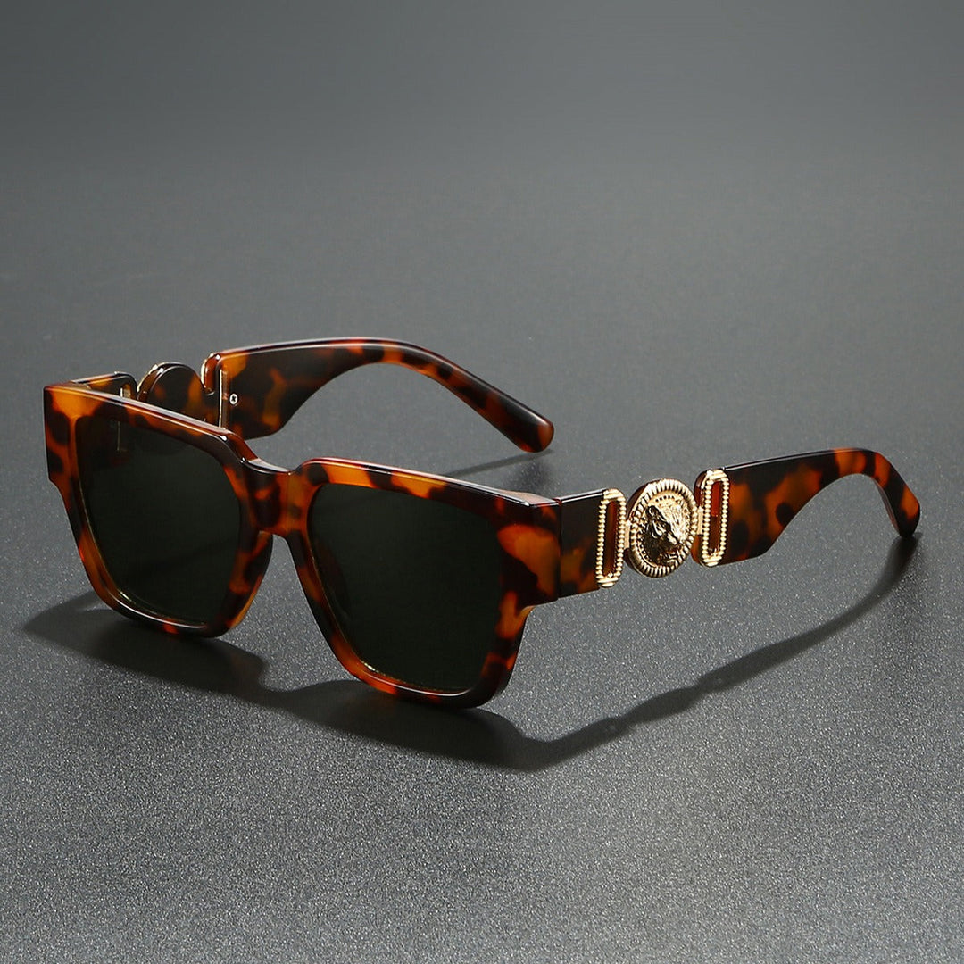 Unisex bold square fashion sunglasses with UV400 protection. Trendy statement eyewear.