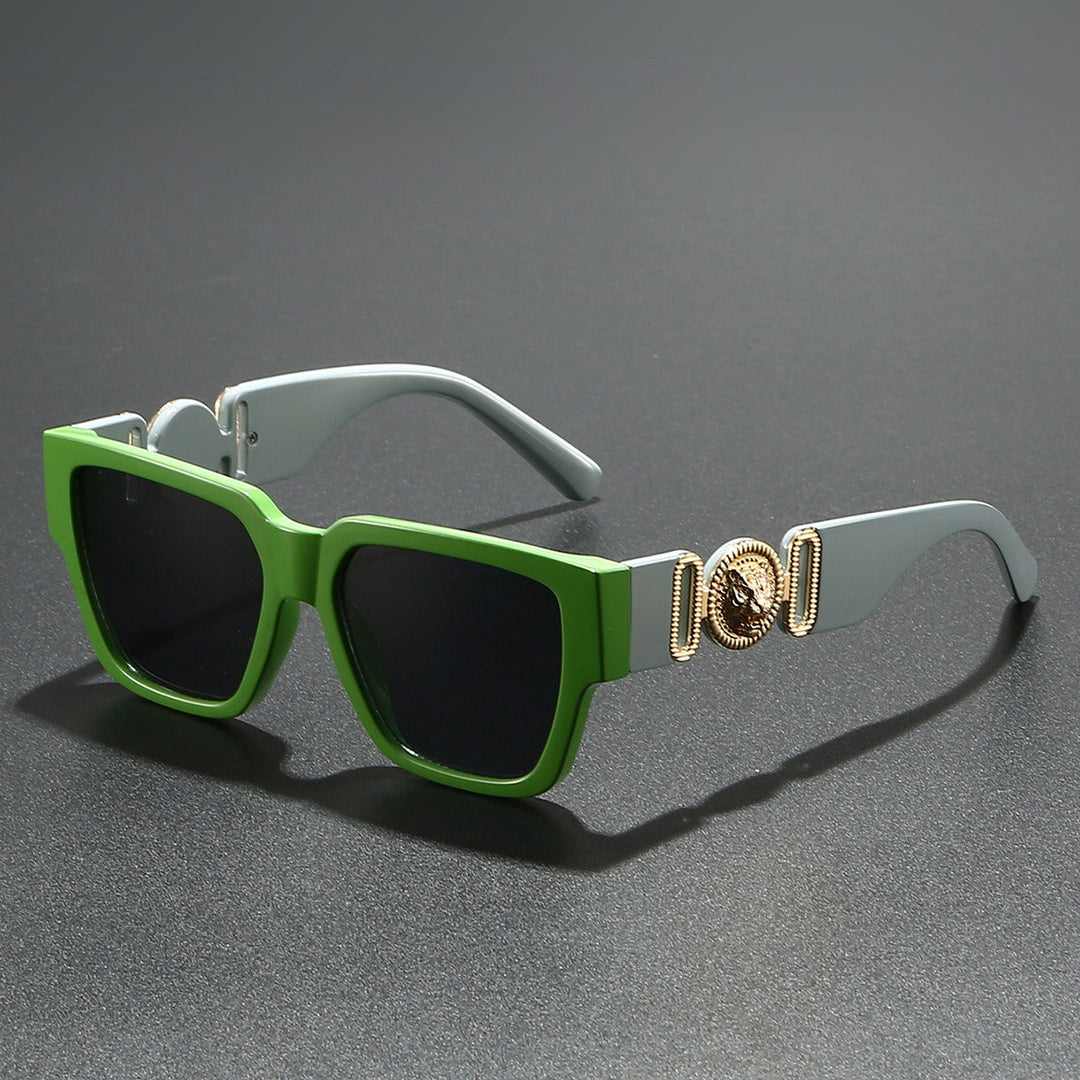 Stylish unisex square frame sunglasses, perfect for fashion-forward looks and summer protection.