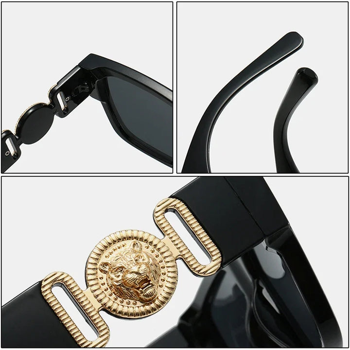 Designer quality unisex bold square sunglasses. UV400 fashion eyewear, trendy summer accessory.