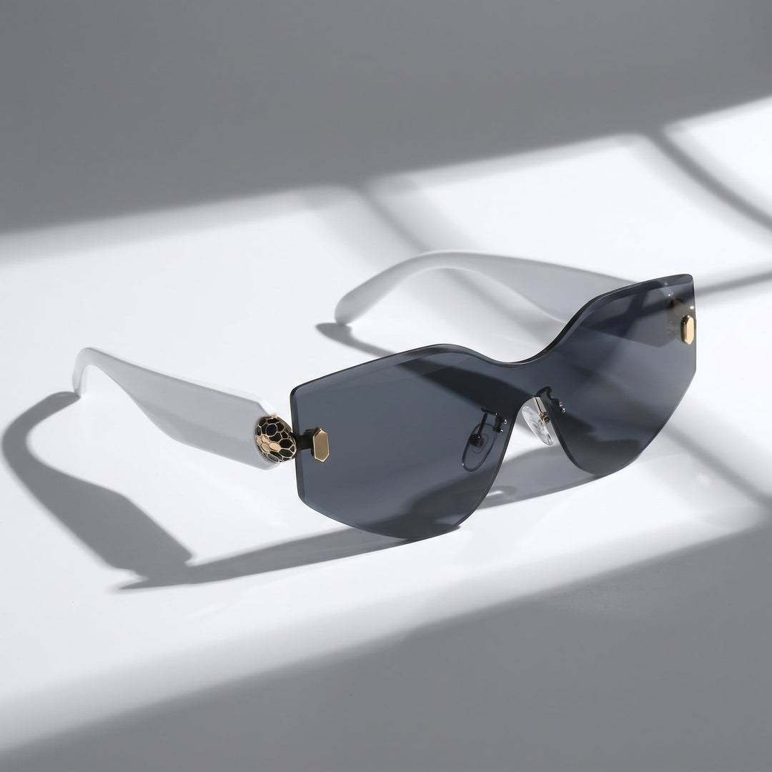 Modern unisex bold square frame sunglasses, ideal for fashion-forward UV400 protection.