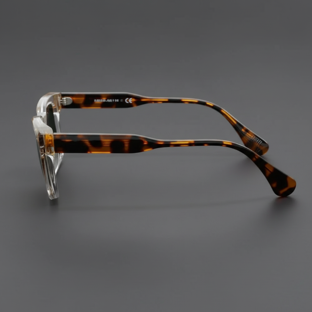 Dark lenses on unisex square polarized sunglasses offer superior glare reduction & UV protection for all outdoor activities.