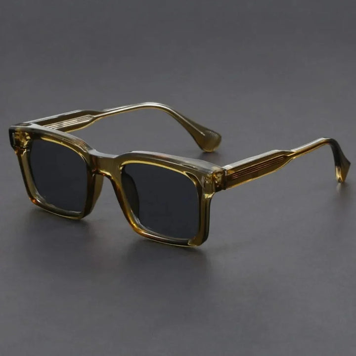 Bold square frame polarized sunglasses, unisex design for effective UV protection and anti-glare driving.