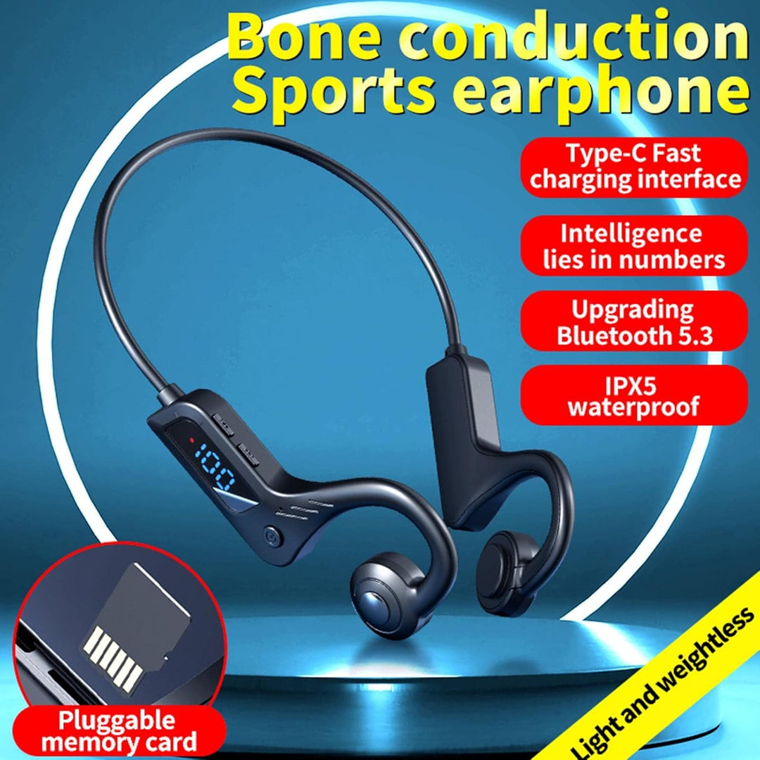 Side view of open-ear bone conduction headphones, ideal for cycling and maintaining situational awareness