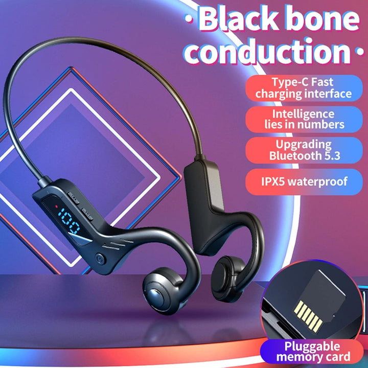 Unisex bone conduction headphones displayed on a clean background, highlighting their sleek, wireless design
