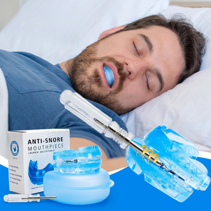 Unisex BPA-Free anti-snore dental guard, a customizable mouthguard for effective snoring relief and peaceful sleep.