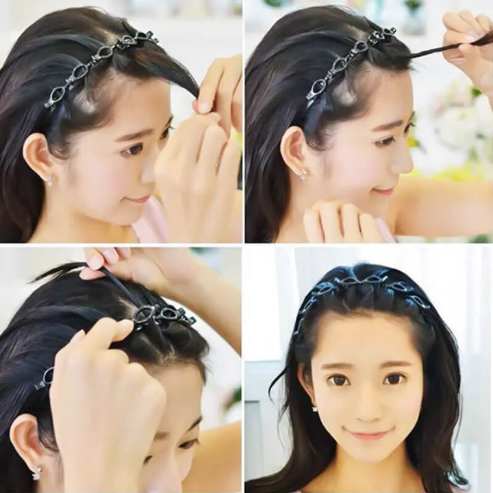 Comfortable braided hairband with strong grip, ideal hair accessory for active women & girls.