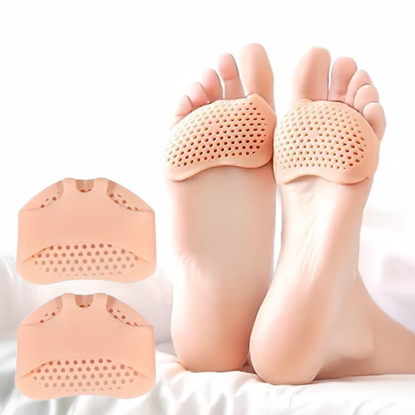 Unisex breathable gel metatarsal pads for forefoot pain relief & comfort in any shoe.