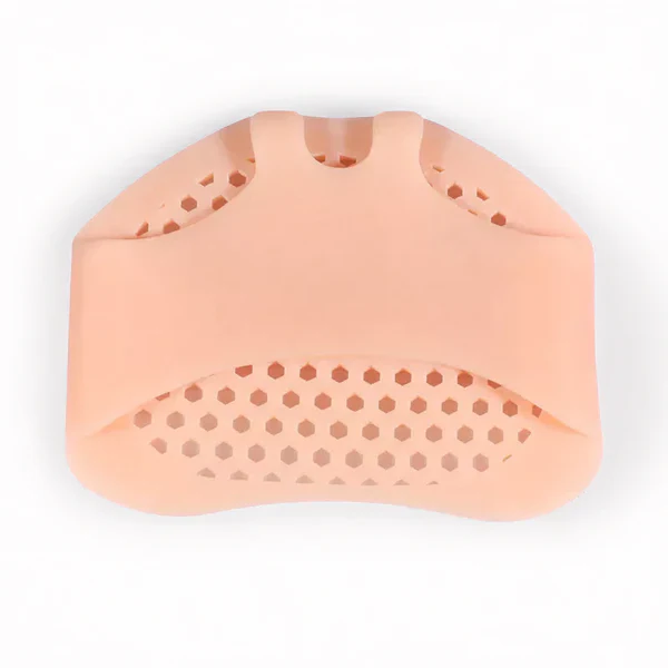 Breathable gel forefoot cushion for metatarsal pain relief. Unisex reusable shoe inserts providing comfort & support.