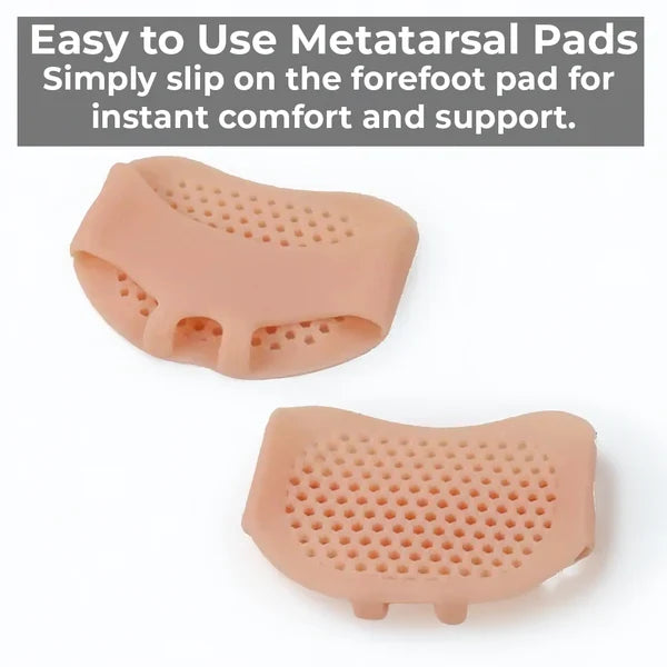 Ergonomic unisex breathable gel metatarsal pads, ideal for forefoot pain relief & active use.